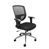 Cadeira Diretor Tela Mesh Base Giratória alumínio e Regulagem de Altura CC10 - Preta